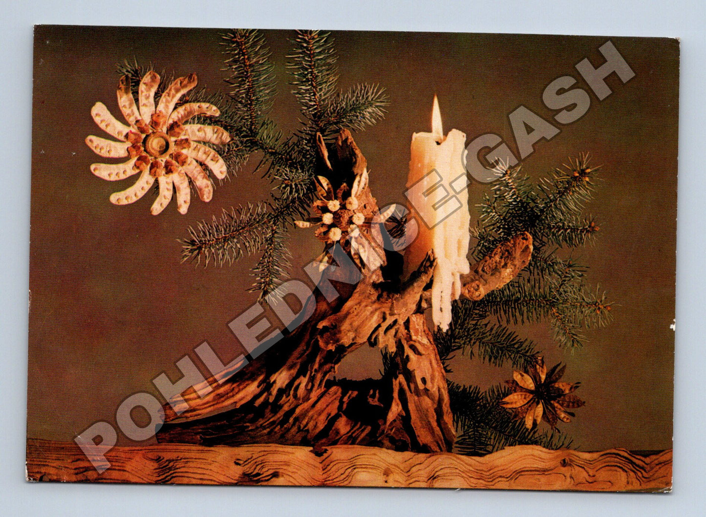 Pohlednice Vánoční zátiší se svíčkou 1987 (M36568)