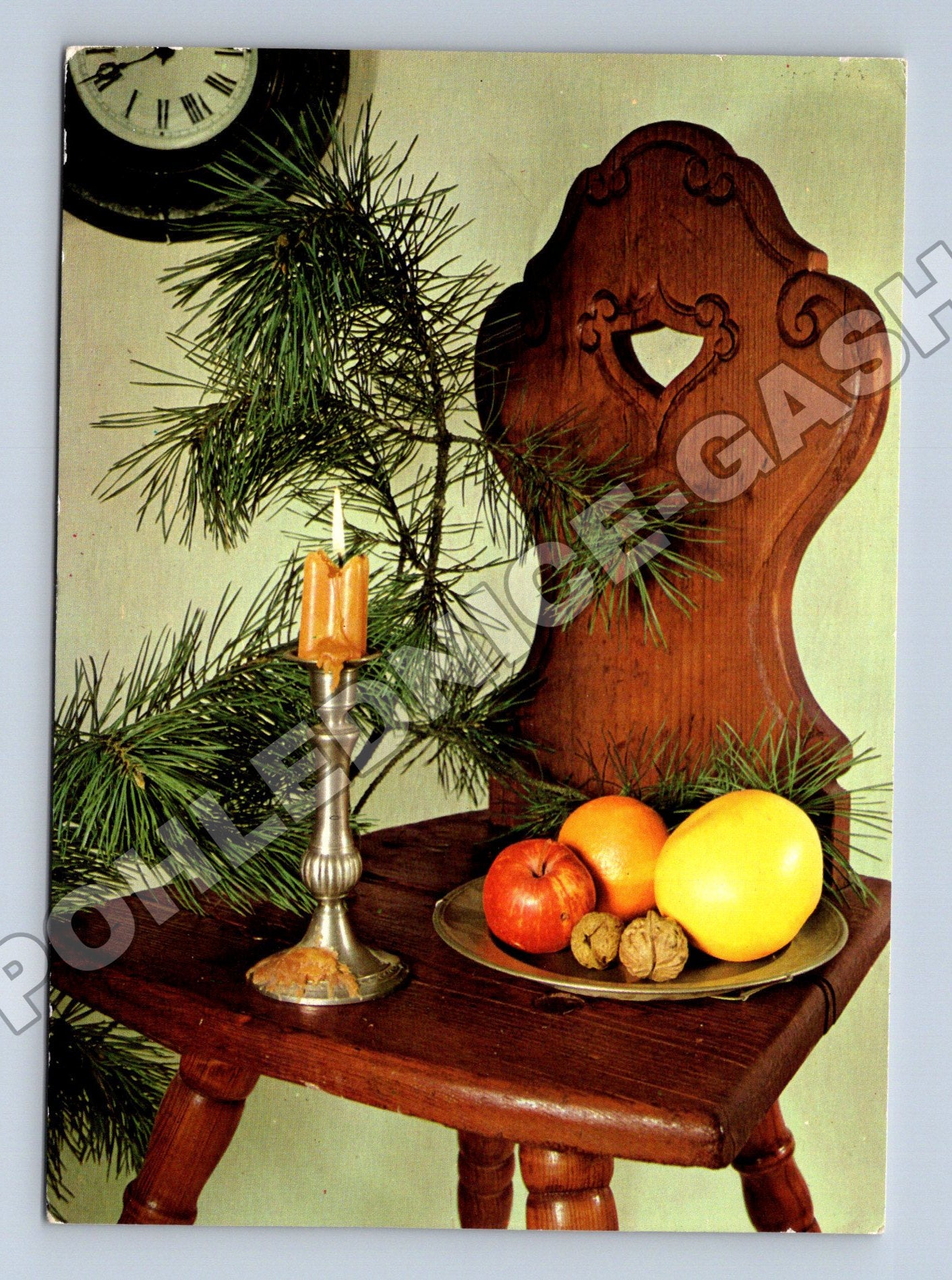 Pohlednice Vánoční zátiší s ovocem 1988 (M36575)