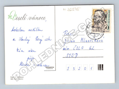 Pohlednice Vánoční zátiší s ovocem 1988 (M36575)