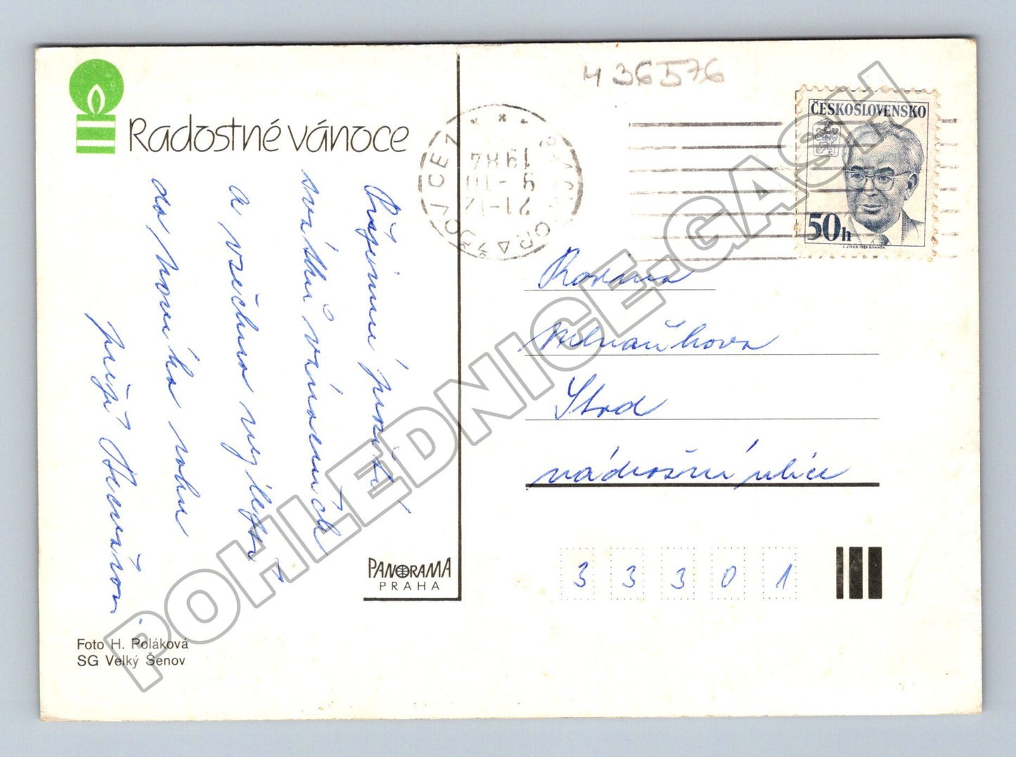 Pohlednice Vánoční zátiší 1961 (M36576)
