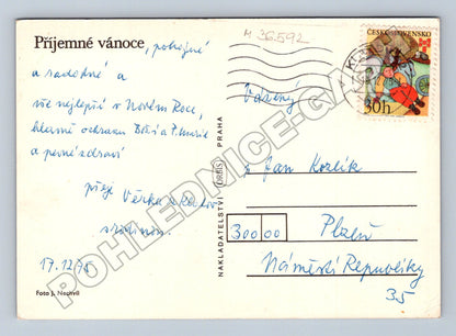 Pohlednice Vánoční zvonky a jiskřičky 1975 (M36592)