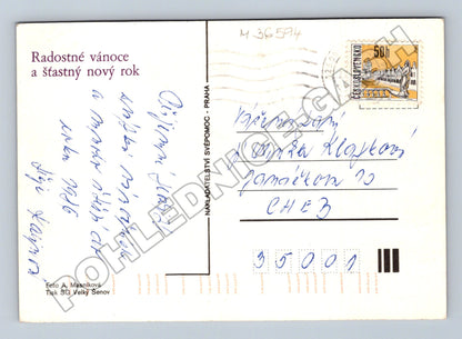Pohlednice Vánoční aranžmá s prskavkou 1976 (M36594)