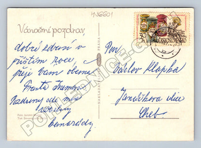 Pohlednice Vánoční zátiší svícen 196x (M36601)