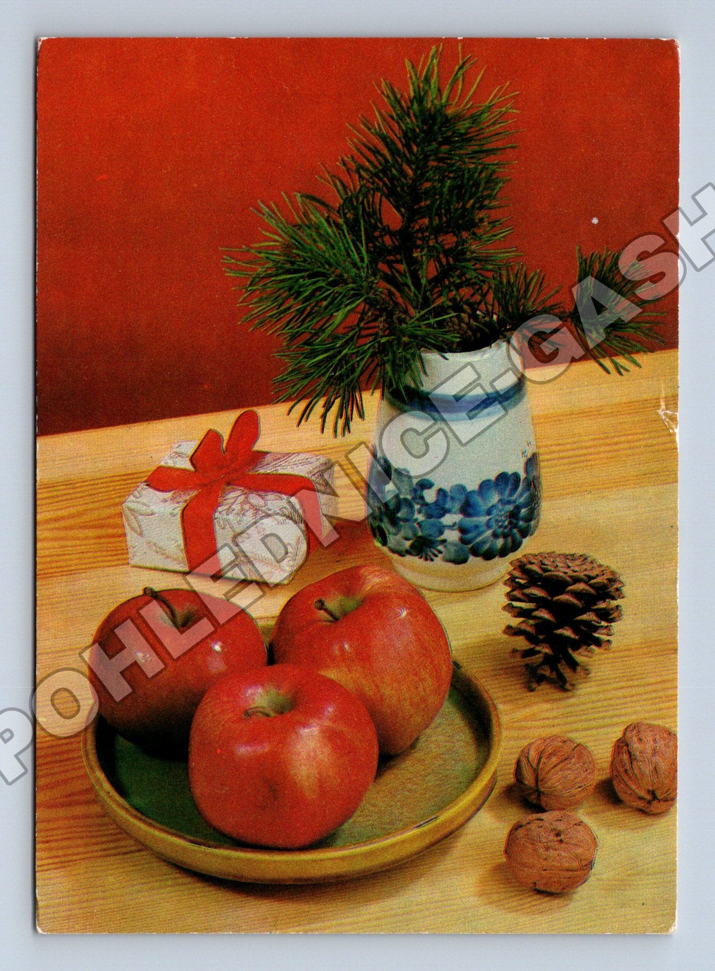 Pohlednice Vánoční zátiší ovoce 1974 (M36608)