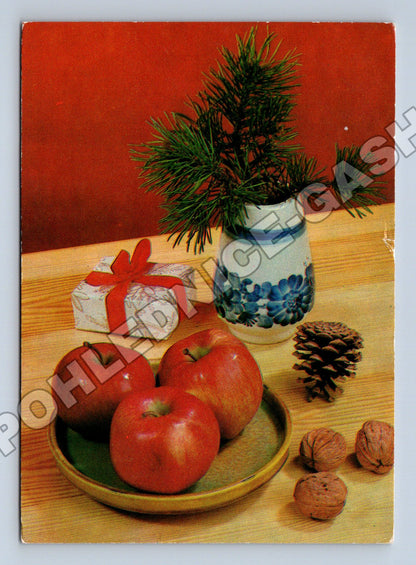 Pohlednice Vánoční zátiší ovoce 1974 (M36608)