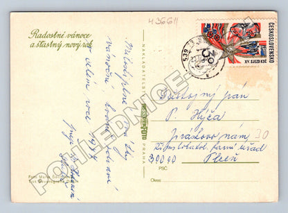 Pohlednice Československo Vánoce dekorace 1973 (M36611)