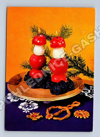 Pohlednice vánoční motiv ovocné špízy 1973 (M36617)