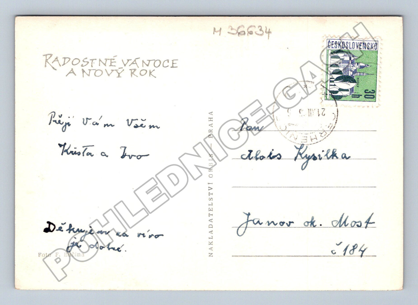 Pohlednice vánoční zátiší svíčka Orbis 194x (M36634)
