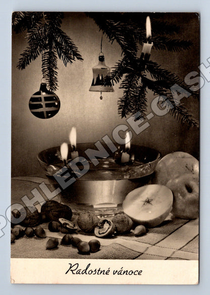 Pohlednice Radostné vánoce zátiší 1940 (M36636)