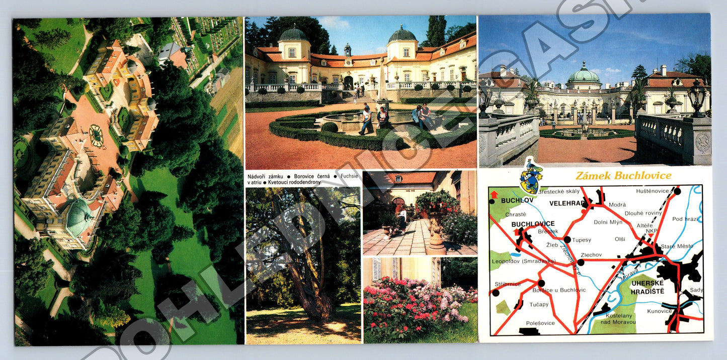 Pohlednice Buchlovice zámek a okolí (M36676)