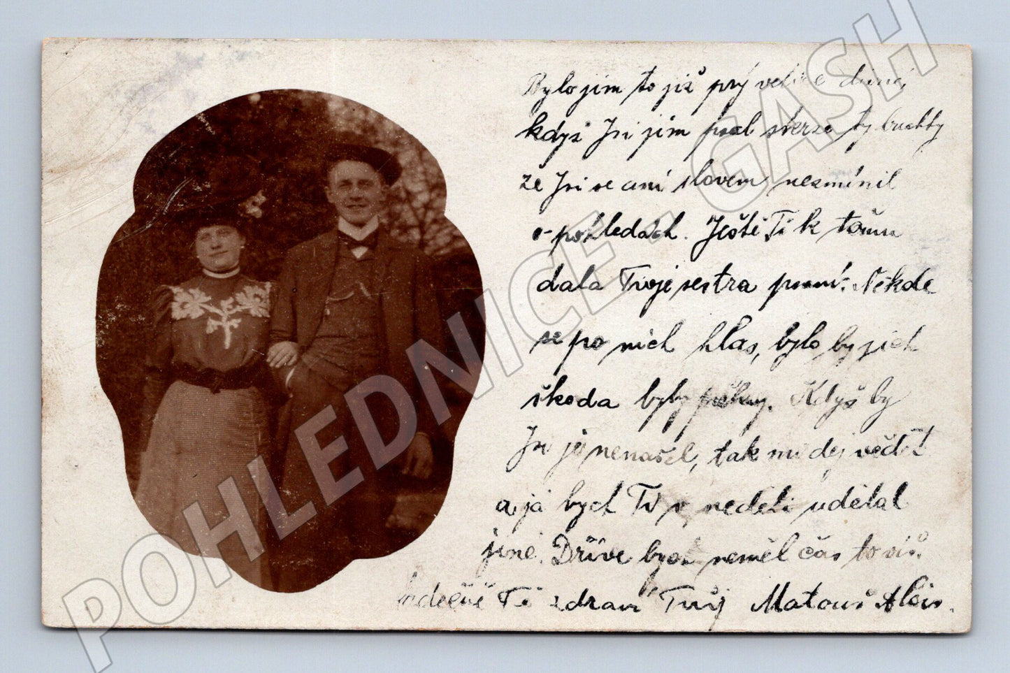 Pohlednice Praha 1907 foto dvojice RU (M3668)