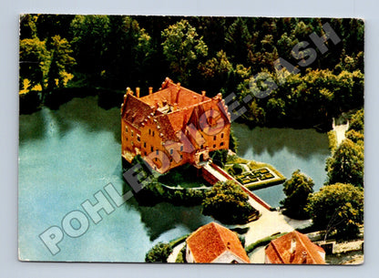 Pohlednice Červená Lhota zámek z ptačí perspektivy 1968 (M36690)