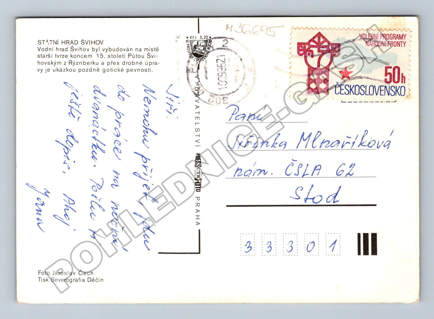 Pohlednice Švihov hrad Švihov letecký pohled (M36695)