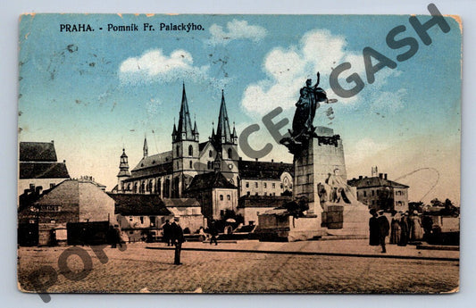 Pohlednice Praha pomník Františka Palackého 1921 (M367)