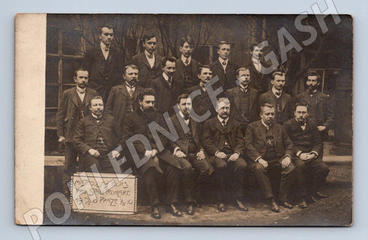 Pohlednice kurs stolařů Praha 1910 (M3670)