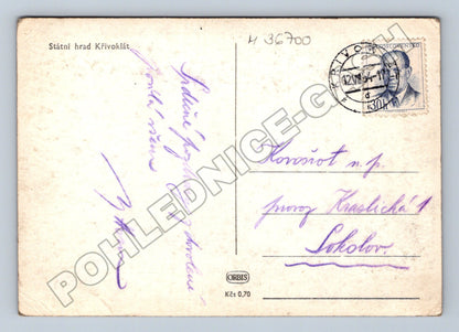 Pohlednice Křivoklát hrad 1954 (M36700)