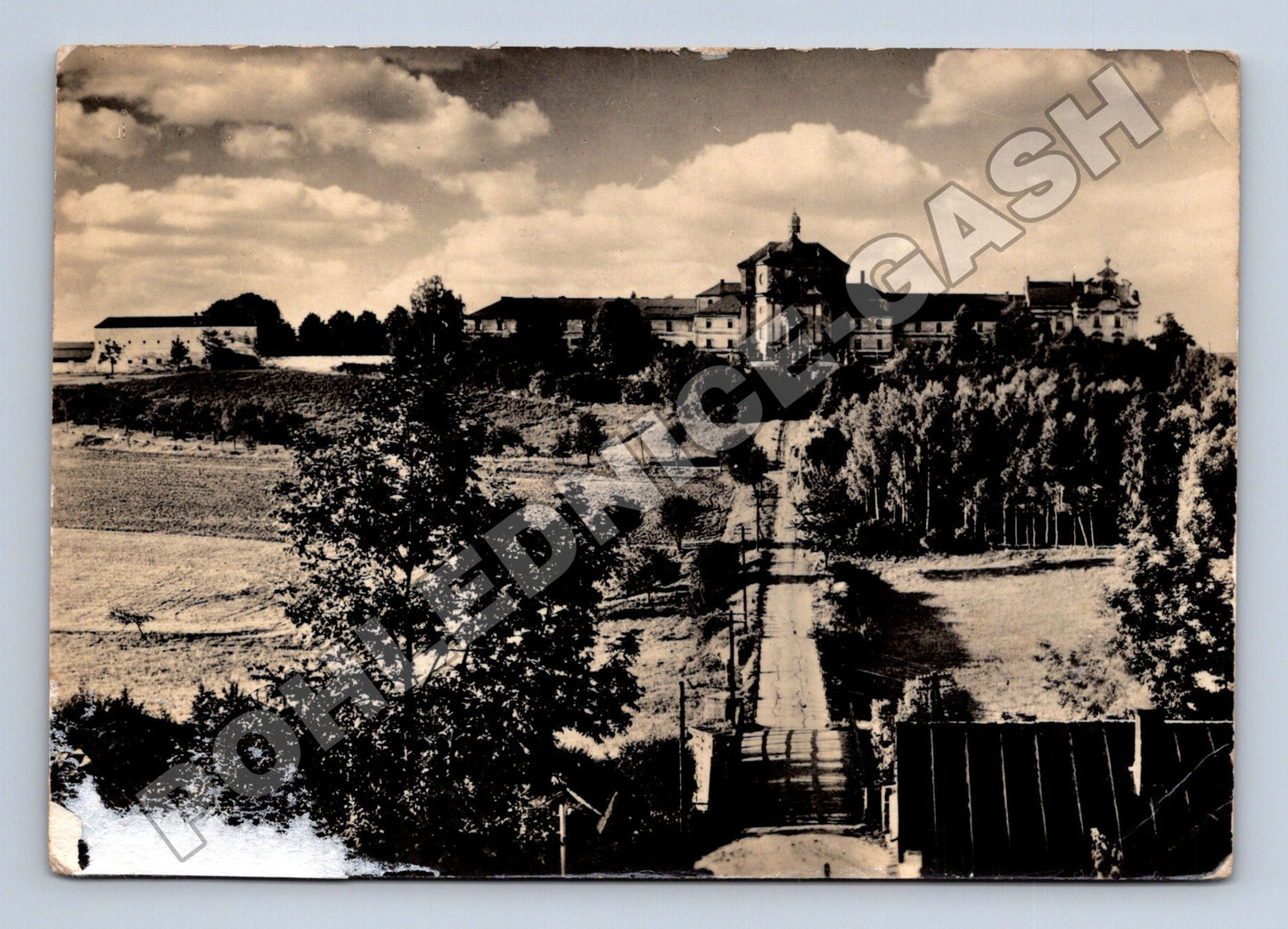 Pohlednice Kuks hospitál s kostelem 1954 (M36702)