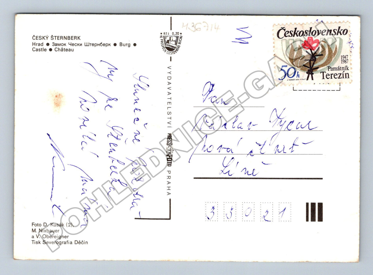 Pohlednice Český Šternberk hrad a okolí (M36714)
