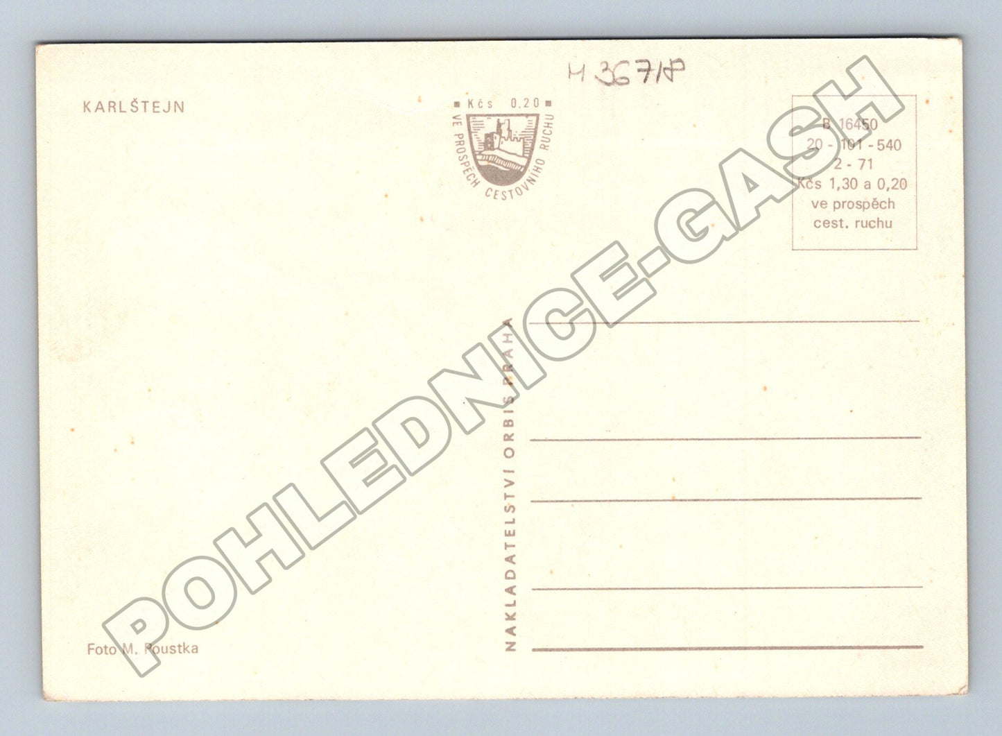 Pohlednice Karlštejn hrad a obec 1971 (M36718)