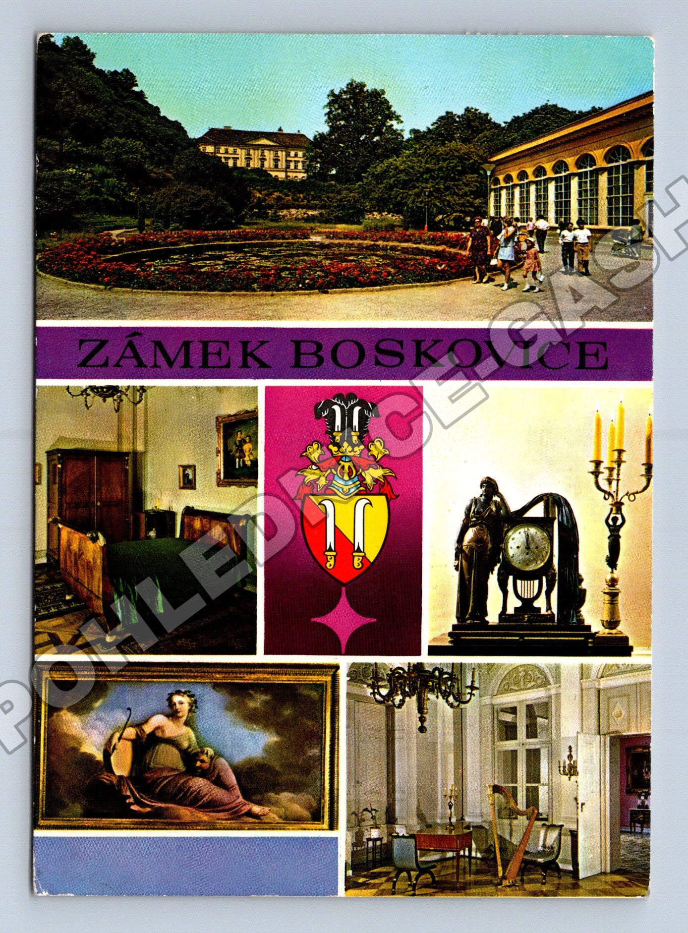 Pohlednice Boskovice zámek, interiér (M36725)