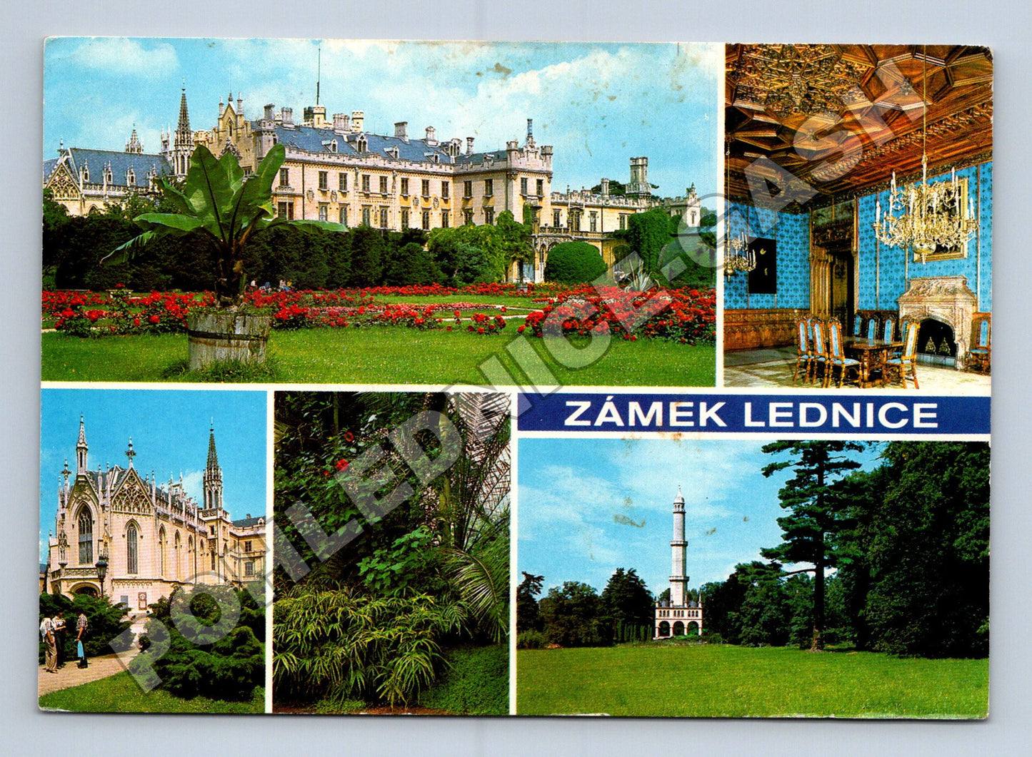 Pohlednice Lednice zámek interiér minaret ~1970 (M36727)