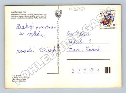 Pohlednice Horšovský Týn zámek náměstí (M36737)