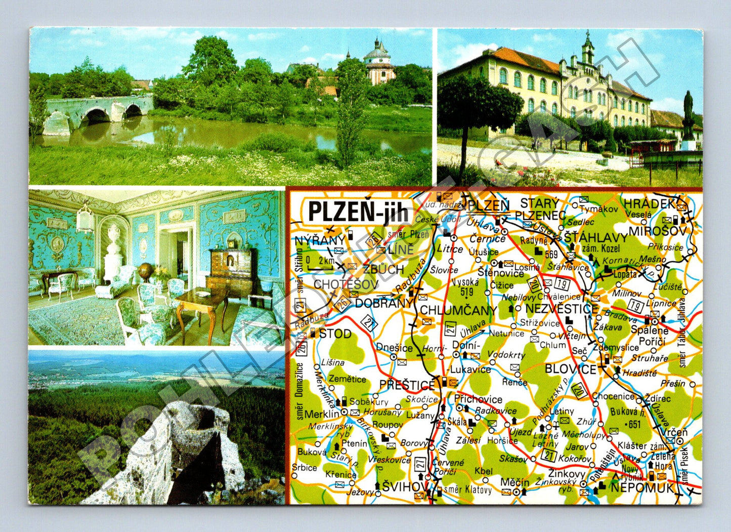 Pohlednice Plzeň-jih Koláž motivů 1971 (M36739)