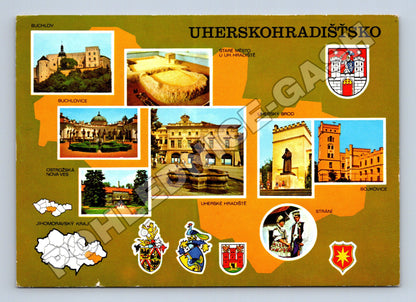 Pohlednice Uherskohradišťsko, koláž míst 1987 (M36740)