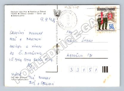 Pohlednice České Budějovice multi-view 1986 (M36748)