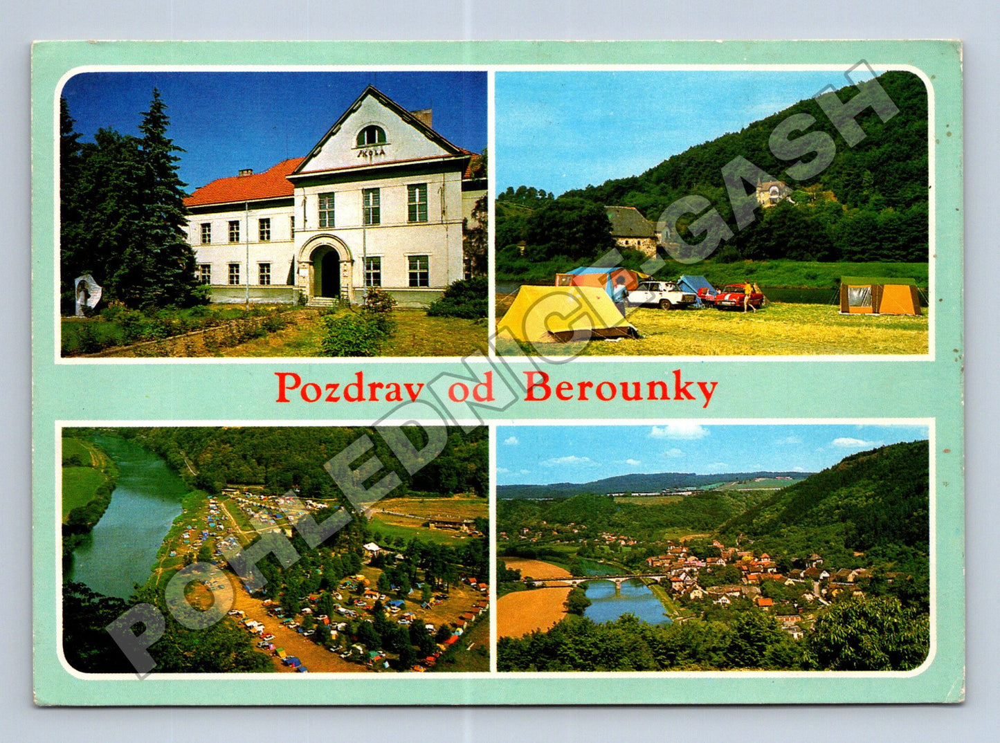 Pohlednice Berounka region kempy a obec (M36754)
