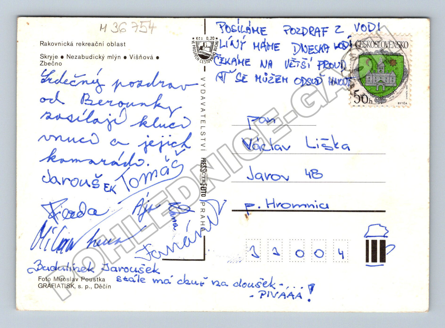 Pohlednice Berounka region kempy a obec (M36754)