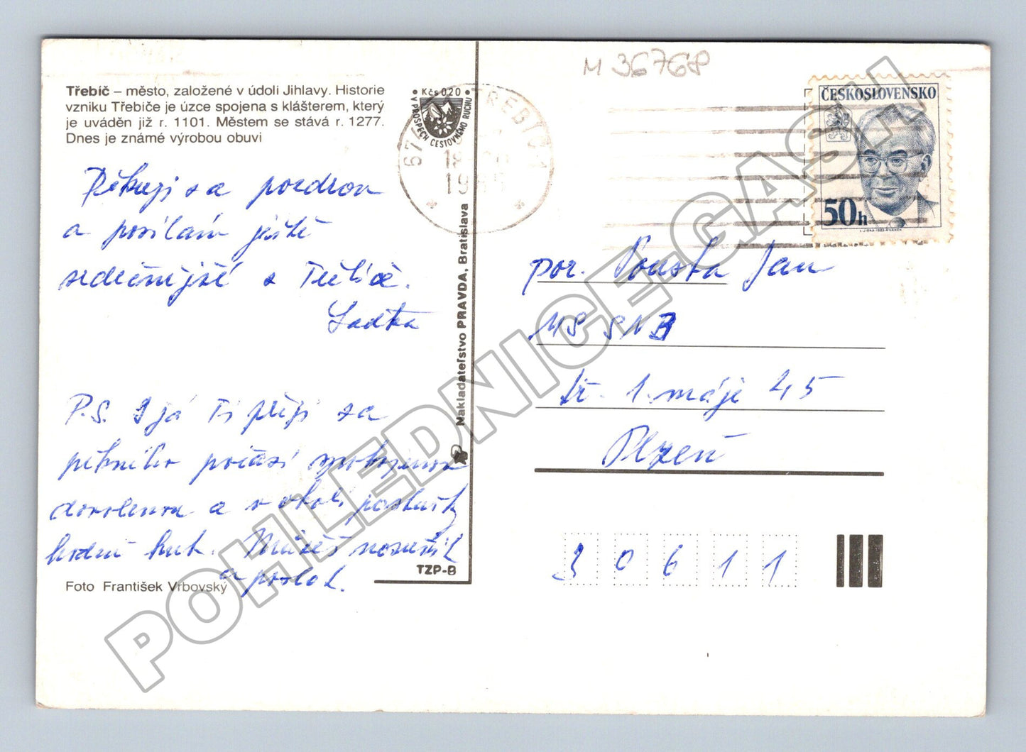 Pohlednice Třebíč různé pohledy 1980 (M36768)