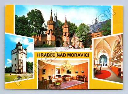 Pohlednice Hradec nad Moravicí zámek koláž 1989 (M36771)