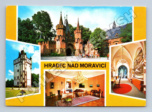 Pohlednice Hradec nad Moravicí zámek koláž 1989 (M36771)