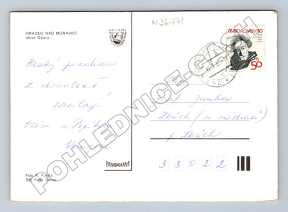 Pohlednice Hradec nad Moravicí zámek koláž 1989 (M36771)