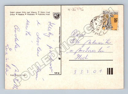 Pohlednice Orlická přehrada Orlík Zvíkov Radava 1986 (M36776)