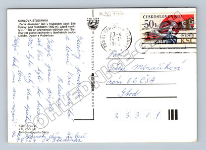 Pohlednice Karlova Studánka kombinovaná 1992 (M36777)