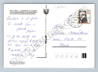 Pohlednice Lipno autokempink plachetnice 1969 (M36781)