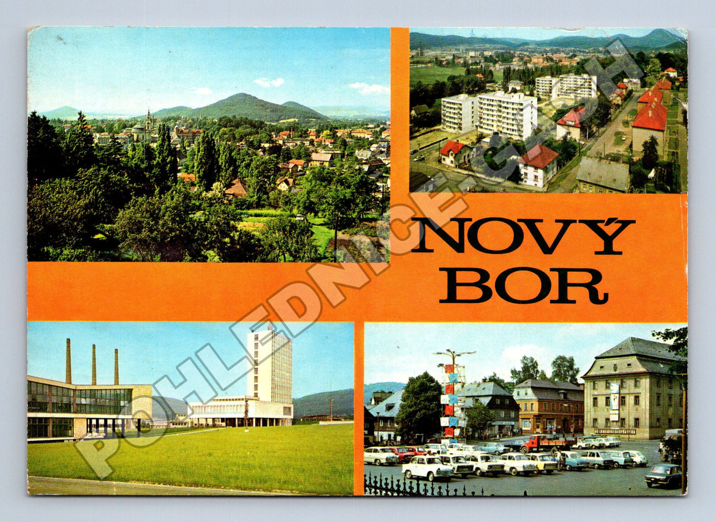 Pohlednice Nový Bor městské scény 1975 (M36791)
