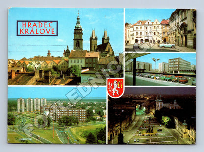 Hradec Králové koláž Staré město a nová zástavba 1988 (M36800)