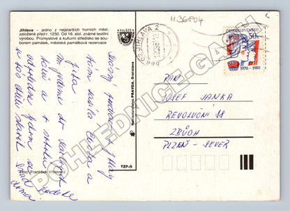 Pohlednice Jihlava koláž památek města 1980 (M36804)