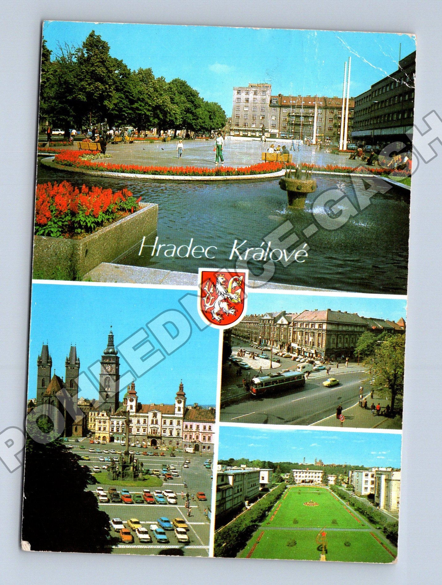 Pohlednice Hradec Králové koláž motivů 1985 (M36805)