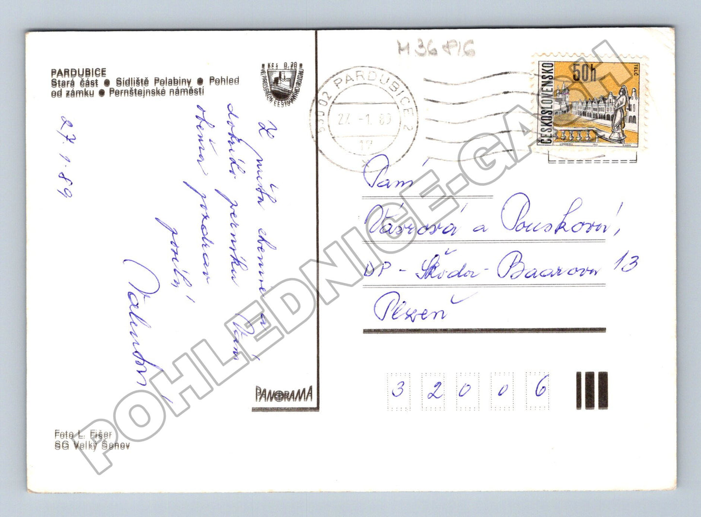 Pohlednice Pardubice zimní motivy 1989 (M36816)