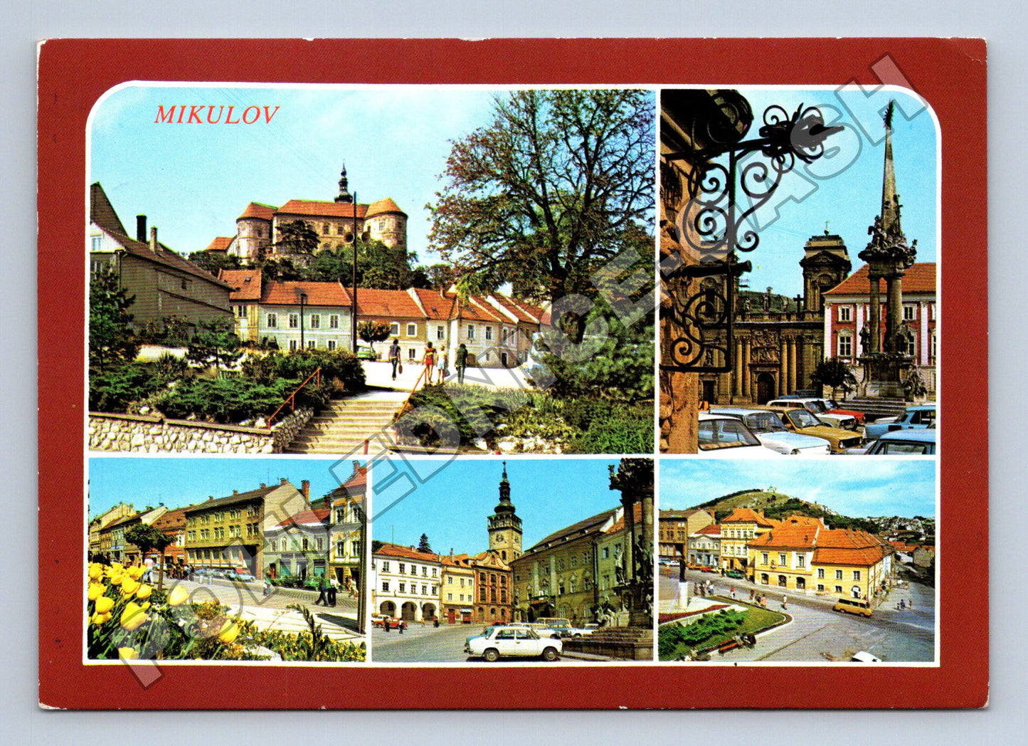Pohlednice Mikulov panorama náměstí hrad 1965 (M36818)