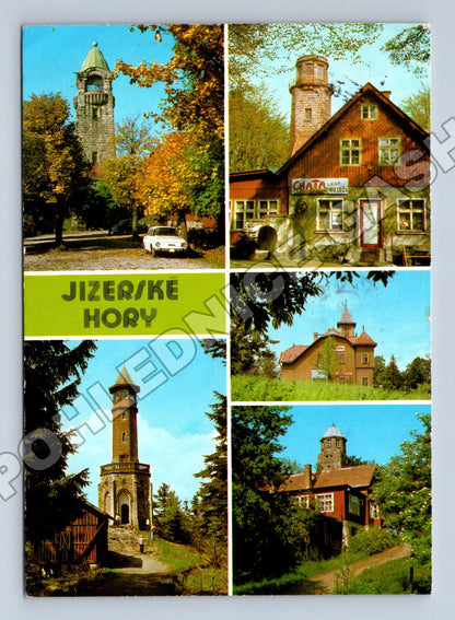 Pohlednice Jizerské Hory motivy rozhleden a chat 1991 (M36819)
