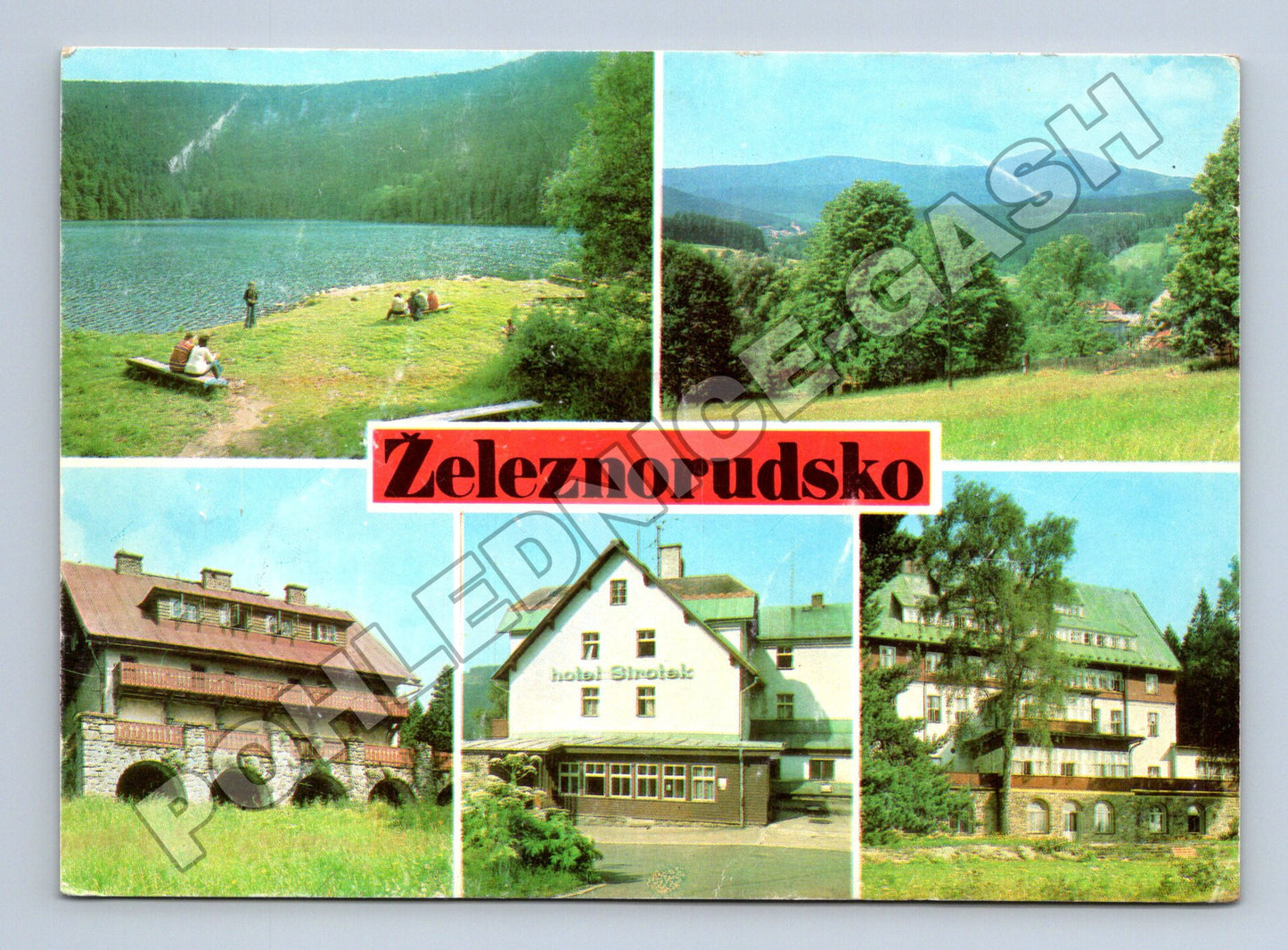Pohlednice Železnorudsko Černé jezero a hotely 1982 (M36827)