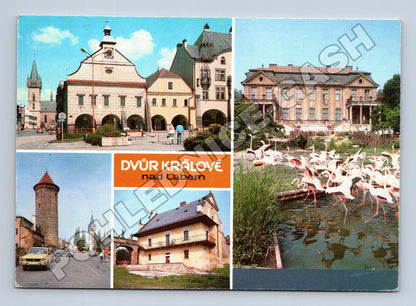 Pohlednice Dvůr Králové nad Labem koláž pohledů 1991 (M36831)