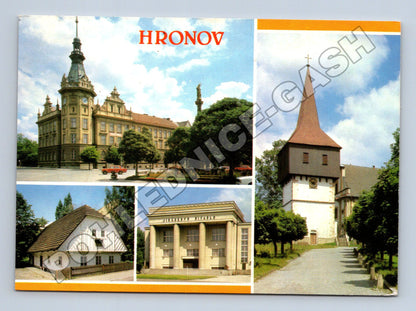 Pohlednice Hronov radnice zvonice divadlo 1967 (M36836)