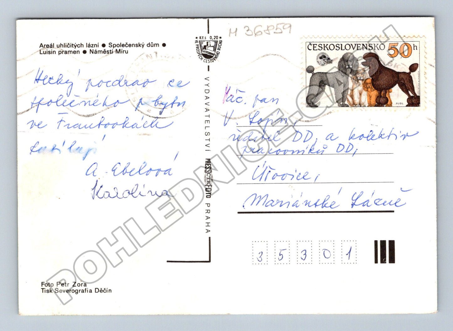Pohlednice Františkovy Lázně koláž lázeňských motivů (M36859)