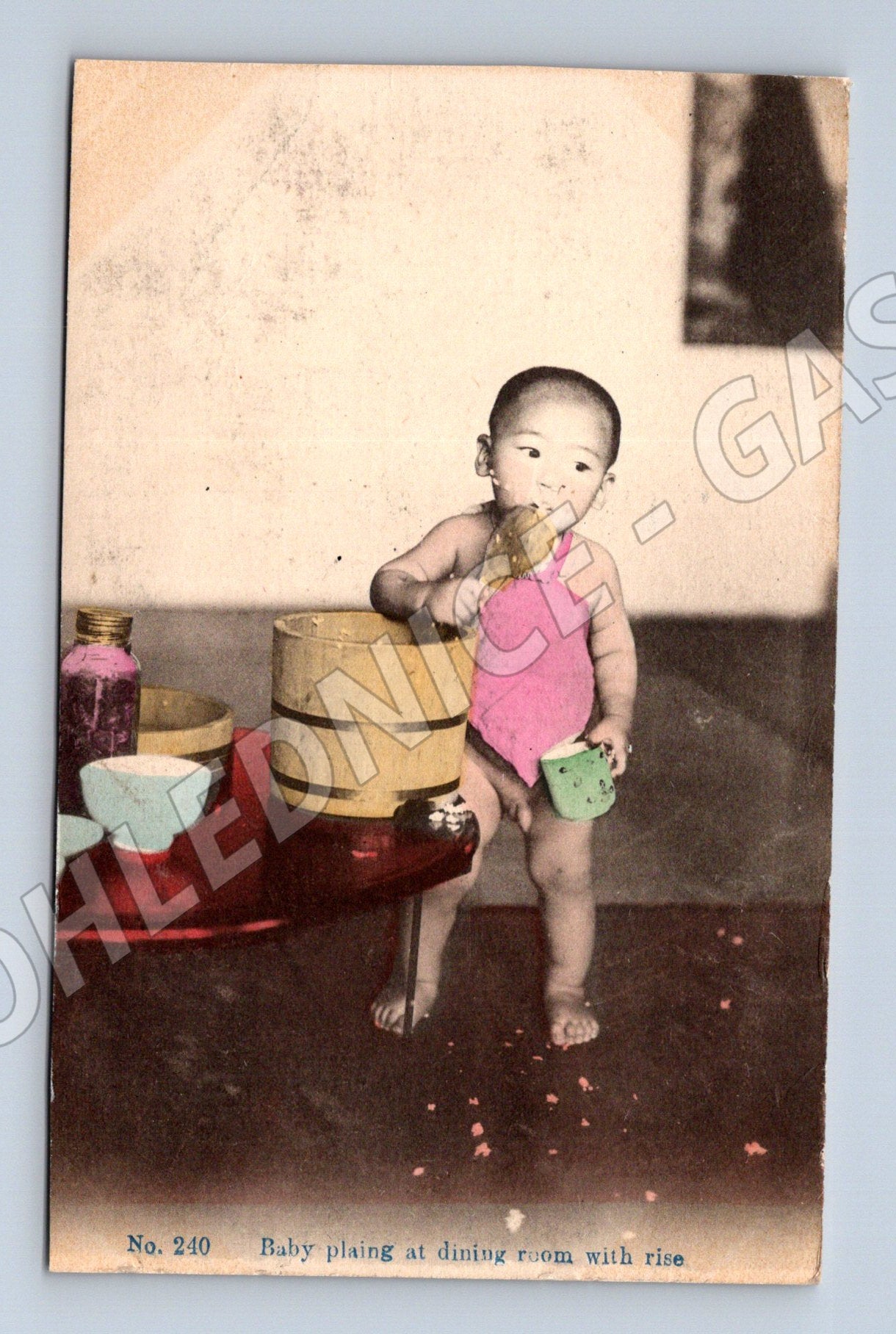 Pohlednice Hongkong dítě s rýží kolor (M3686)